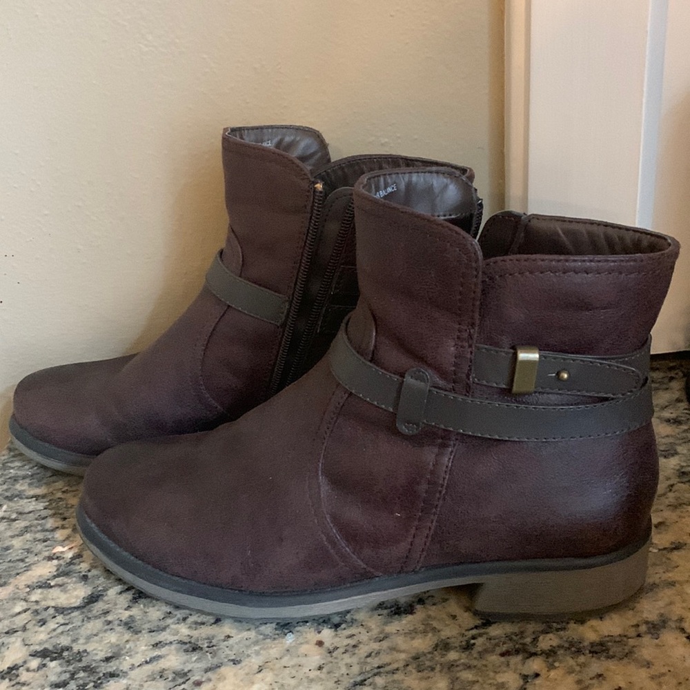 Bare Trap “Saint” Eggplant Brown Ankle Boots